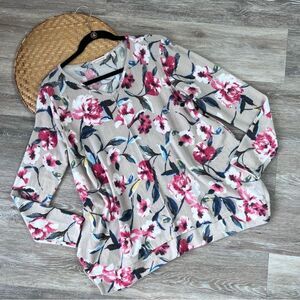 Soft surroundings floral printed blouse ultra‎ soft